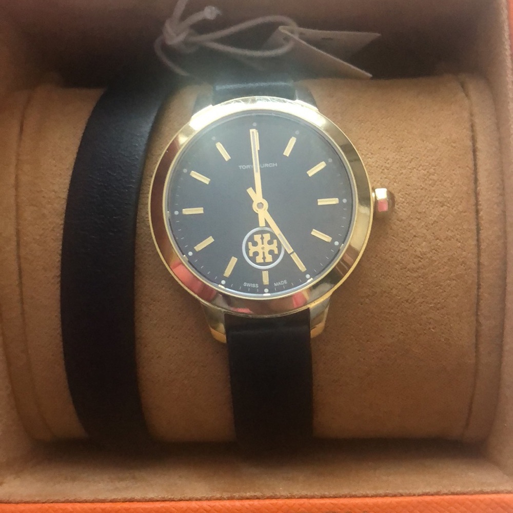 Tory Burch Watch with Navy Wrap Band